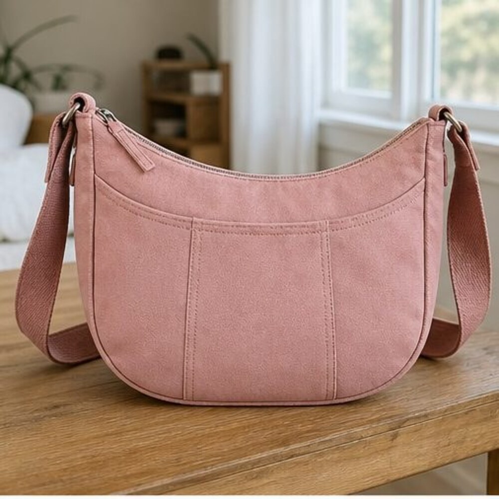 Blush Canvas Crossbody Bag
